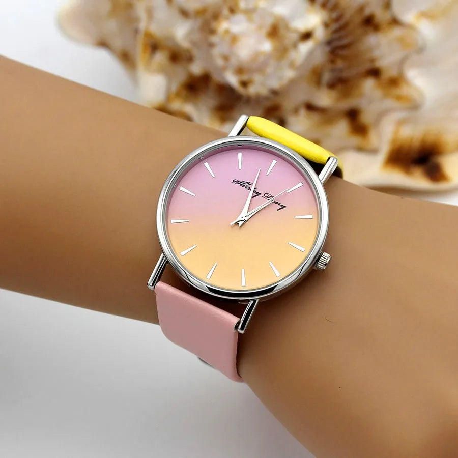 Minimalist Rainbow-Toned Women’s Watch