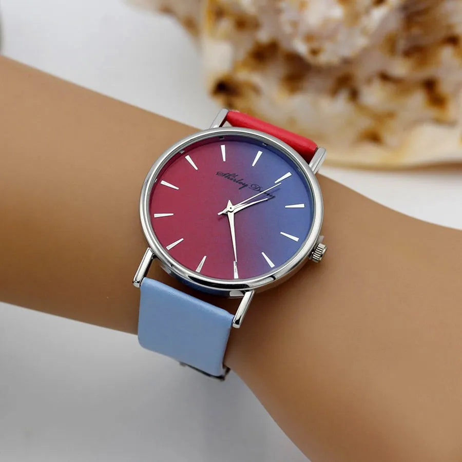 Minimalist Rainbow-Toned Women’s Watch