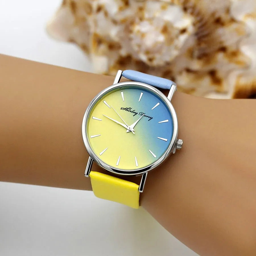 Minimalist Rainbow-Toned Women’s Watch