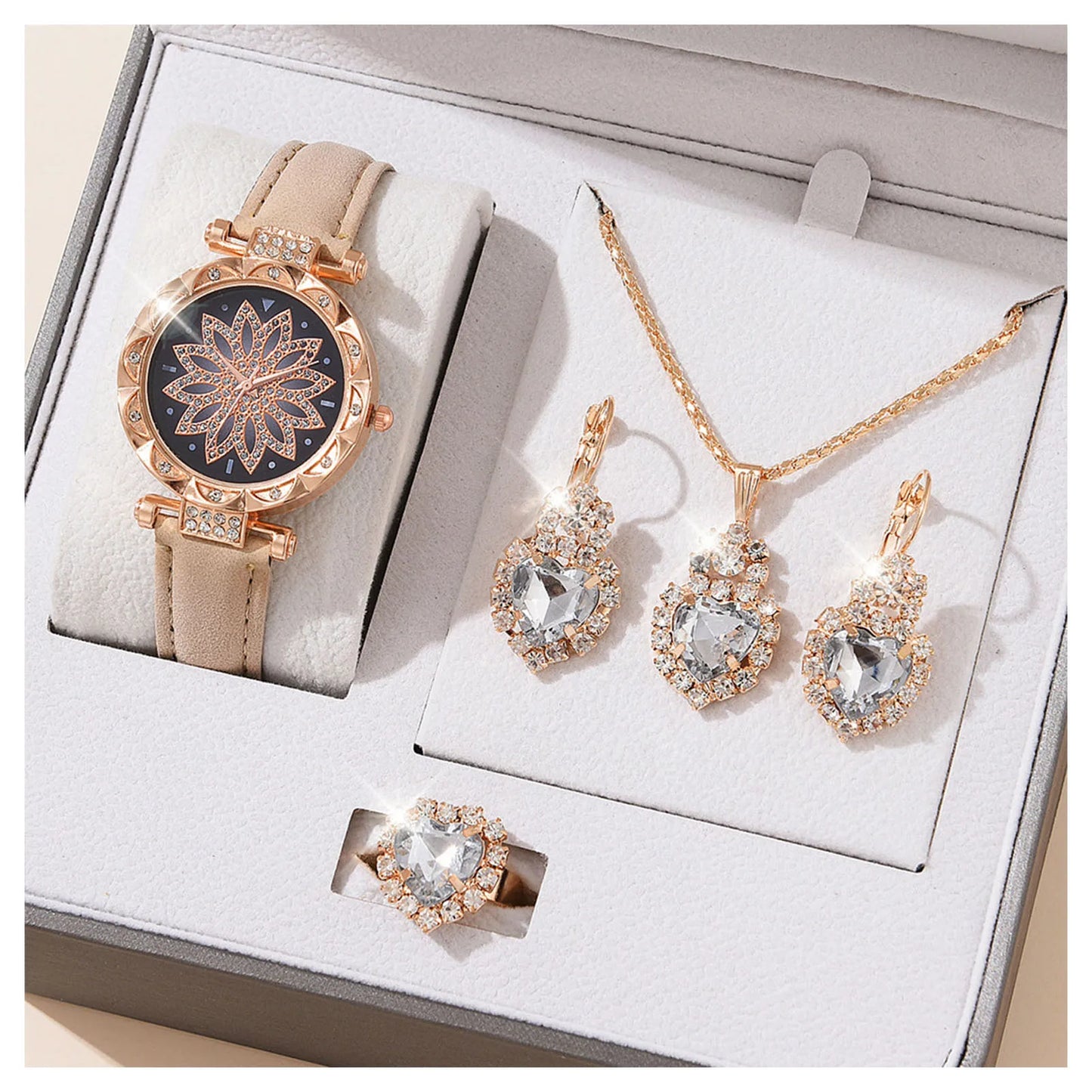 Radiant Elegance Set - Captivating Watch and Jewelry Combo