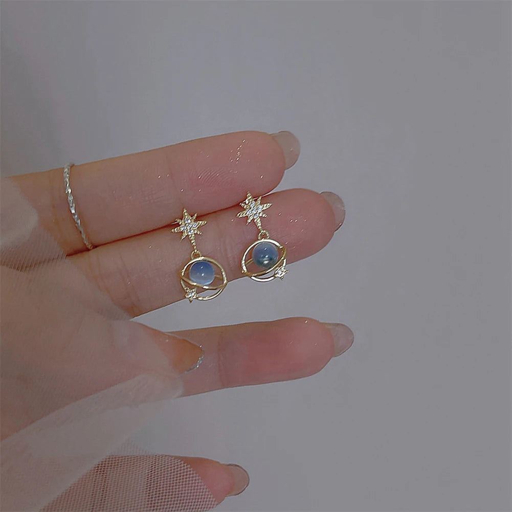 Elegant and Enchanting Planet-Themed Crystal Earrings - Discover Now!