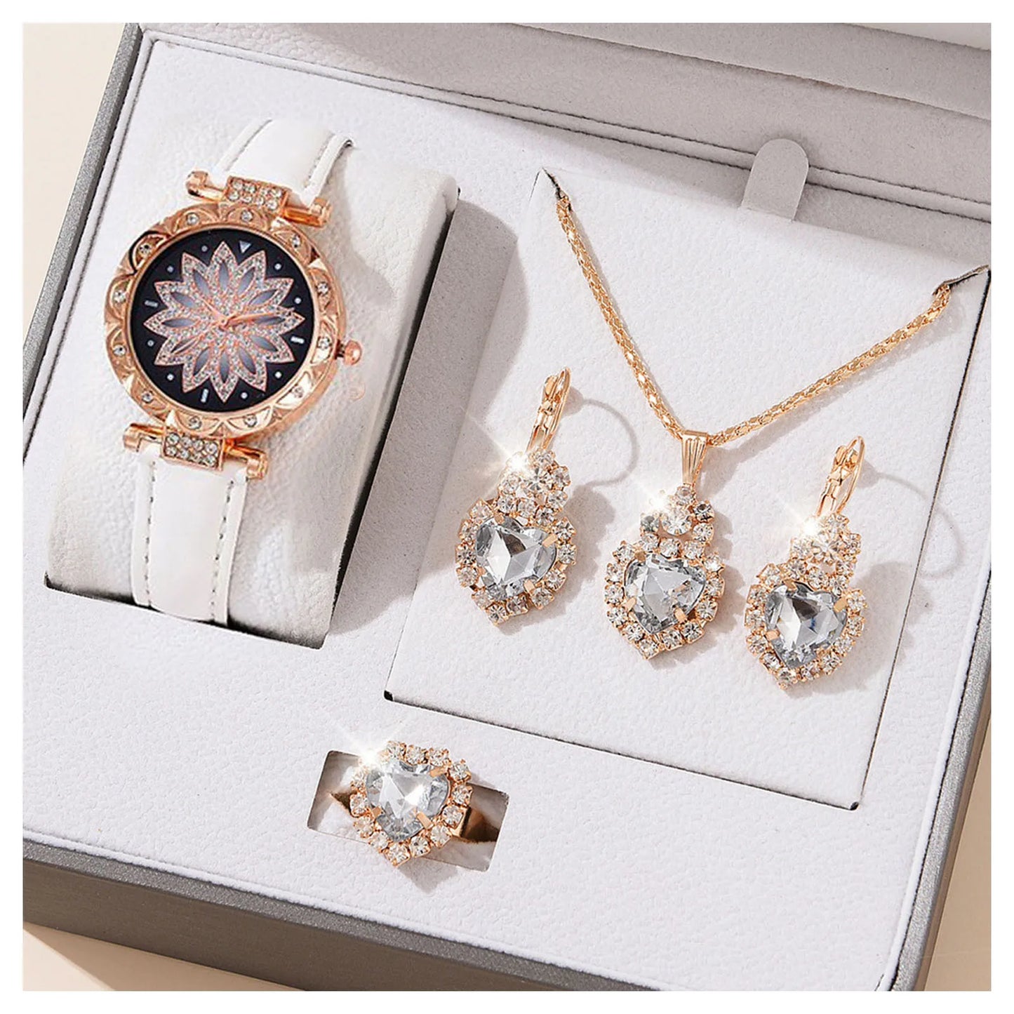 Radiant Elegance Set - Captivating Watch and Jewelry Combo