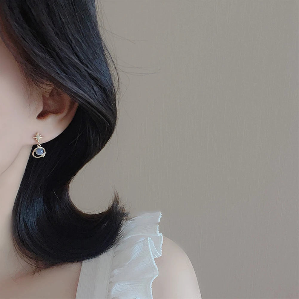 Elegant and Enchanting Planet-Themed Crystal Earrings - Discover Now!