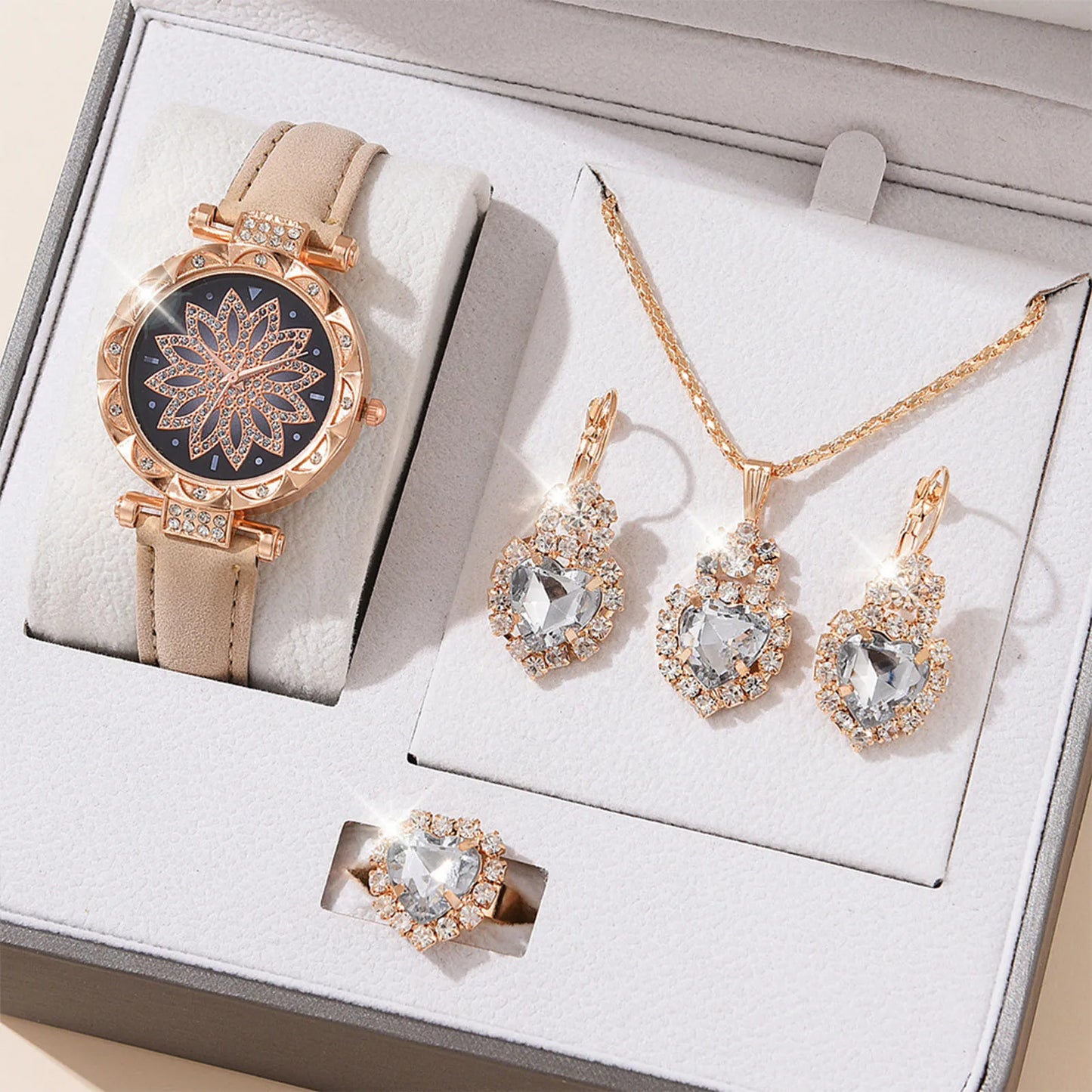 Radiant Elegance Set - Captivating Watch and Jewelry Combo