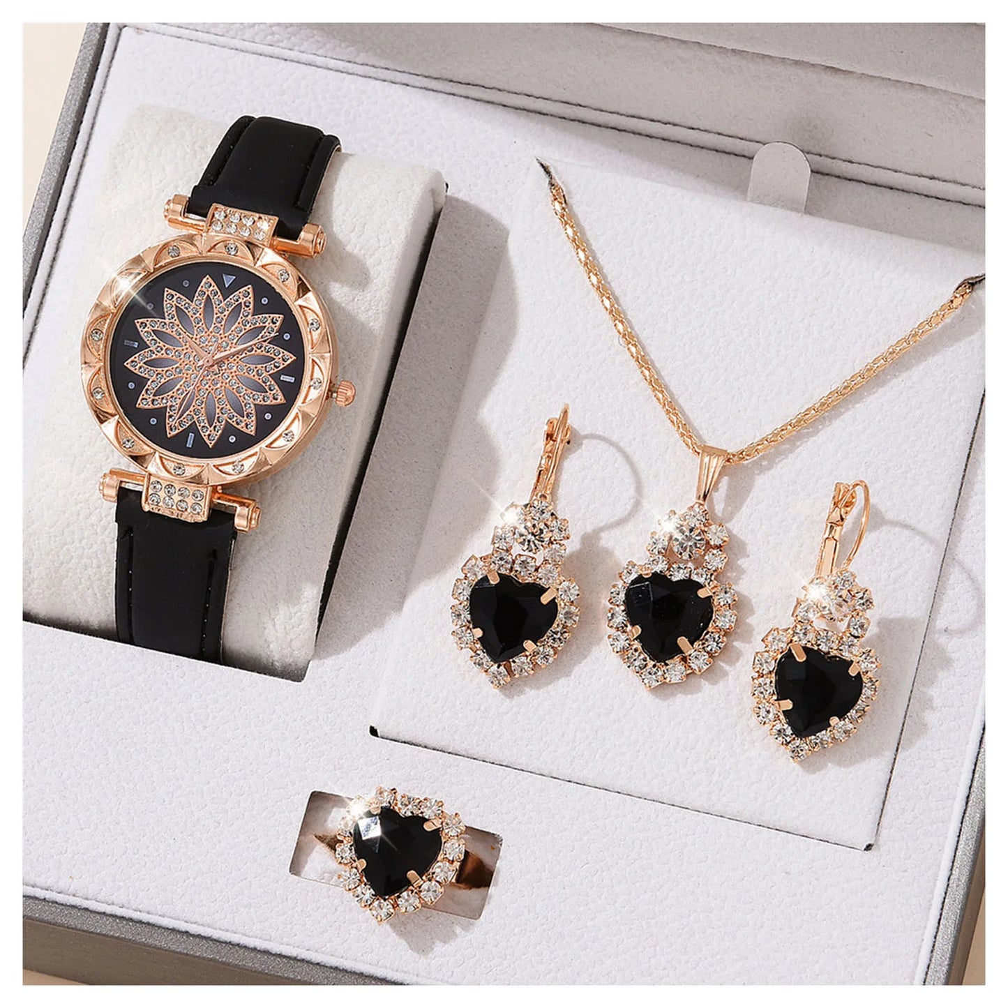 Radiant Elegance Set - Captivating Watch and Jewelry Combo