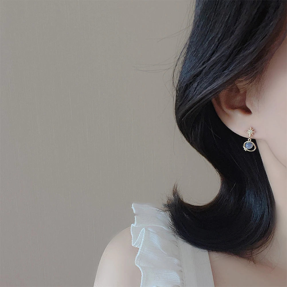 Elegant and Enchanting Planet-Themed Crystal Earrings - Discover Now!