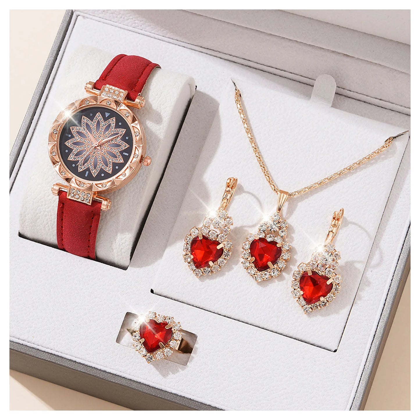 Radiant Elegance Set - Captivating Watch and Jewelry Combo