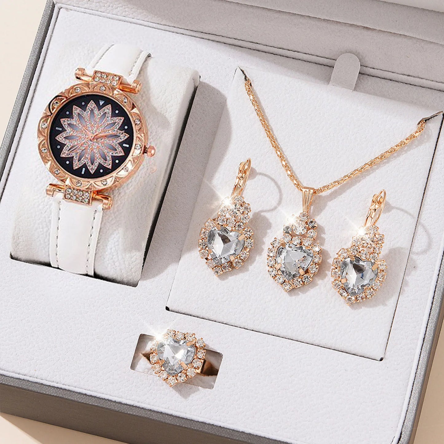 Radiant Elegance Set - Captivating Watch and Jewelry Combo